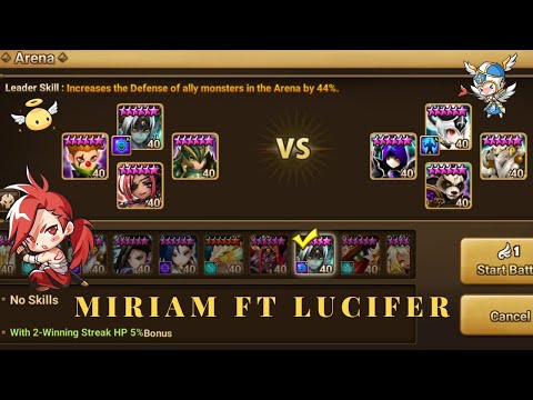 Miriam collaborates with Lucifer in Arena (Cleave Team) - Summoners War