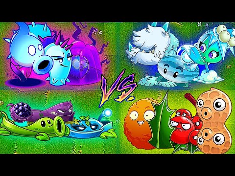 Random 4 Best Team Plants Shadow_Ice_Vine_Shield - Who Will Win ? - PvZ2 Team Plants Battles