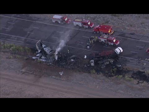 Fiery rollover crash shuts down I-10 south of Eloy