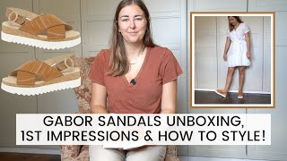 GABOR SANDALS - UNBOXING, 1ST IMPRESSIONS &amp; HOW TO STYLE FLATFORMS FOR SUMMER! Summer Outfit Inspo!