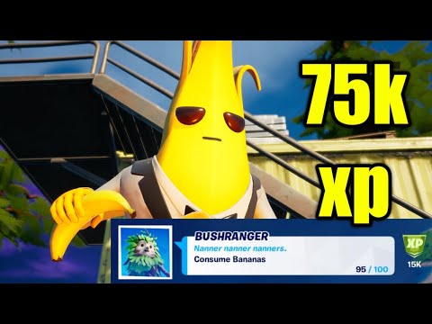 Consume Bananas 75000 xp best location fortnite punch card