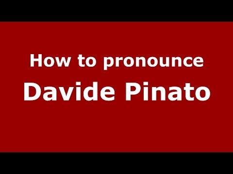 How to pronounce Davide Pinato (Italian/Italy)  - PronounceNames.com