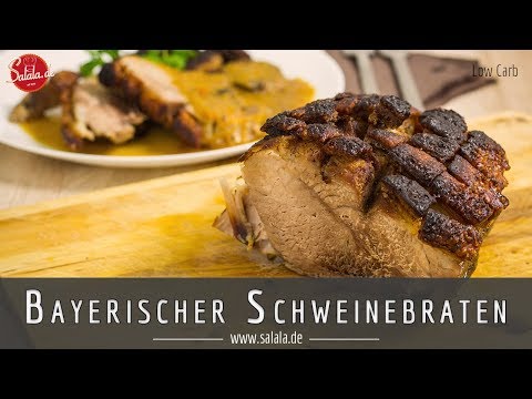 Bayerischer Schweinebraten mit Kruste Rezept Low Carb kochen Low Carb auf bayrisch mit salala.de