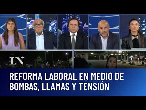 Debate por la reforma laboral en el Senado: marchas, molotov, caos y enfrentamientos