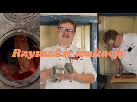 Pieczeń rzymska w sosie chrzanowym z balsamicznymi buraczkami.