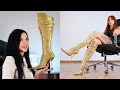 Catherina S Bold Fashion Statement Trying On MATIVI S Extreme Pointy Toe Stilettos