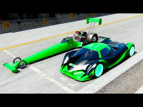 NITRO Top Fuel Dragster vs Devel Sixteen Alien Engine at Special Stage Route X