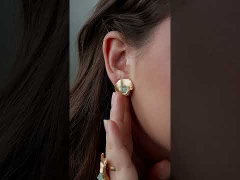 Комплект Andreina из серебра 925 с аквамарином и покрытием желтым золотом