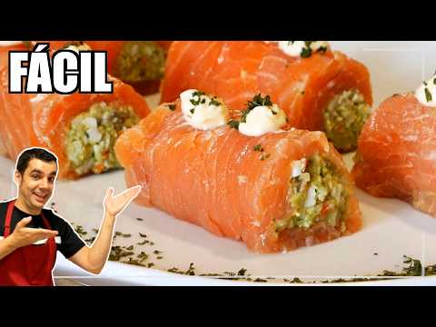 Rollitos de SALMÓN para FIESTAS INOLVIDABLES