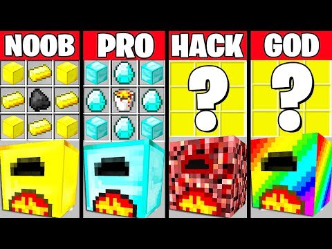 Minecraft Battle: SUPER FURNACE CRAFTING CHALLENGE - NOOB vs PRO vs HACKER vs GOD ~ Funny Animation