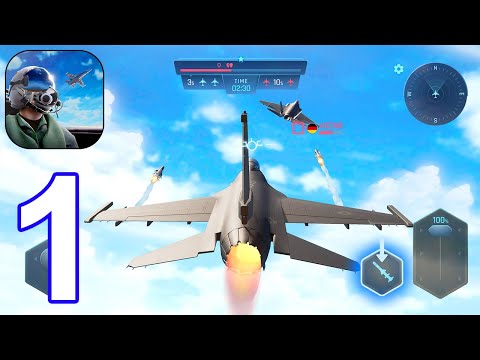 Sky Warriors: Airplane Combat - Gameplay Walkthrough Part 1 Tutorial (Android, iOS)