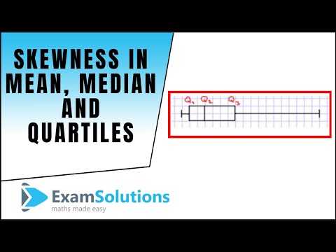 Skewness - How the mean, median or quartiles compare : ExamSolutions Maths Revision