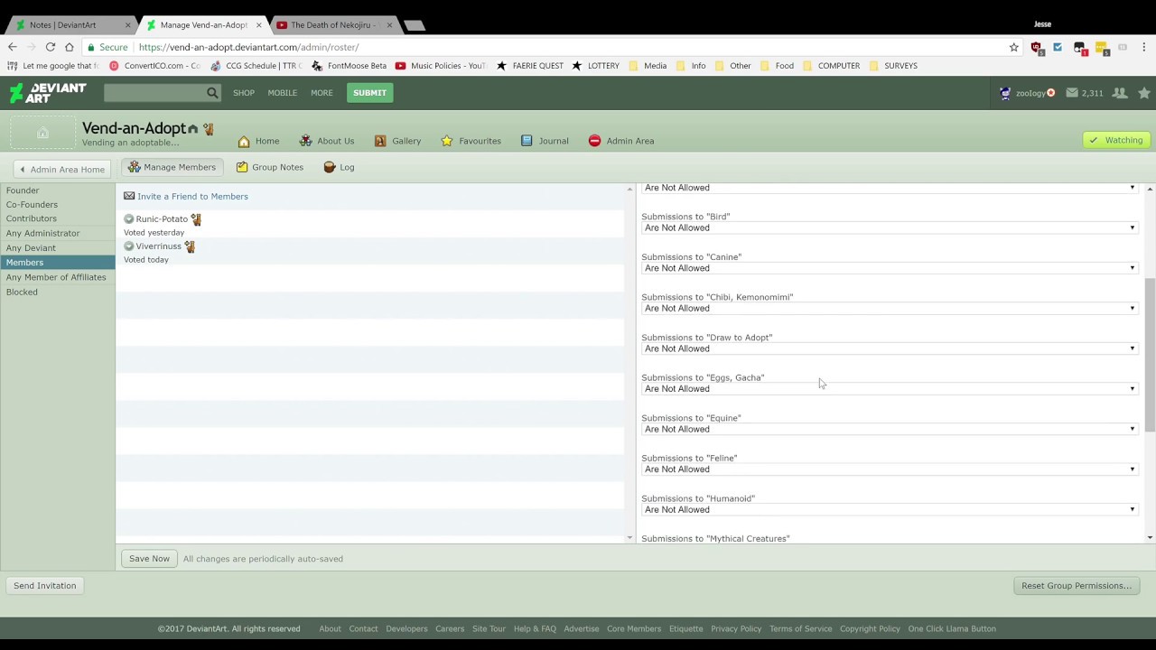 DeviantART Groups | How to change Folder Permissions