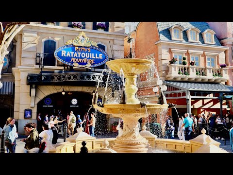 EPCOT Remy's Ratatouille Adventure Area 2026 Sights & Sounds in 4K | Walt Disney World February 2026