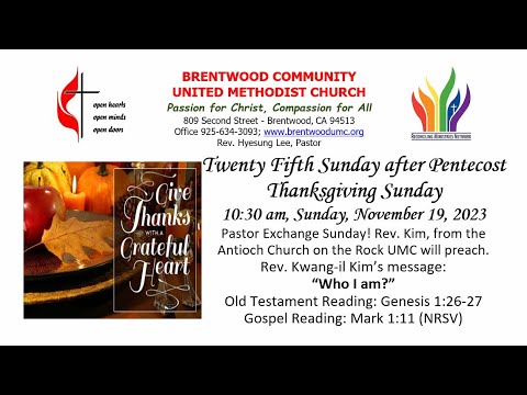 BCUMC Sunday Worship Service LIVE: November 19, 2023 @ 10:15AM