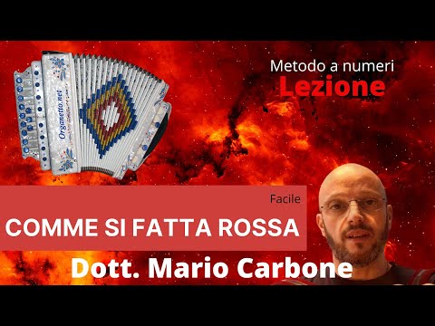 Lezione di organetto - COMME SI FATTA ROSSA - Metodo   a numeri del dott. Mario Carbone - cerasa