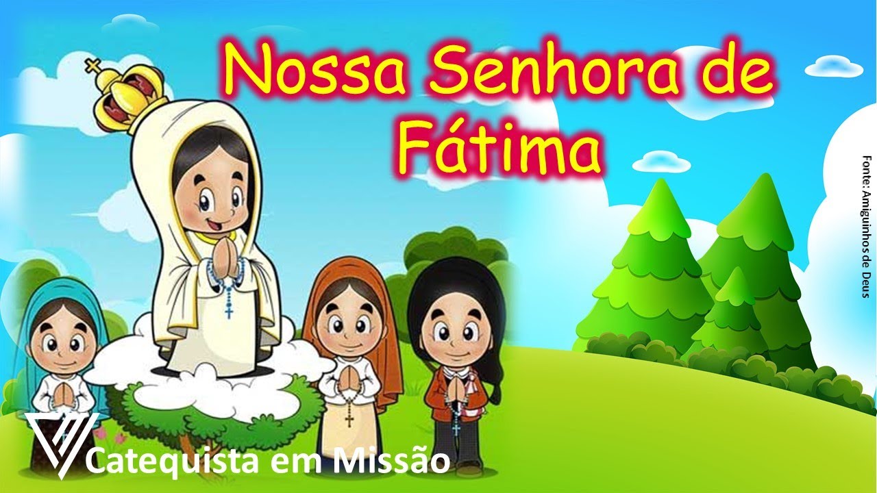 Desenho católico | Nossa Senhora de Fátima | para crianças