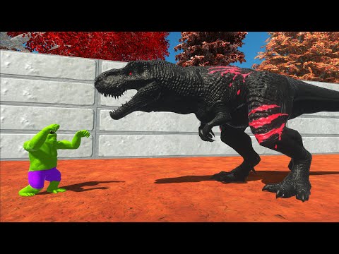 DARK T-REX VS HULK GORO DESERT DEATH CHAMPIONS RUN | Animal Revolt Battle Simulator