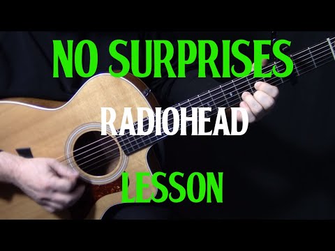 how to play "No Surprises" on guitar by Radiohead | guitar lesson tutorial | LESSON
