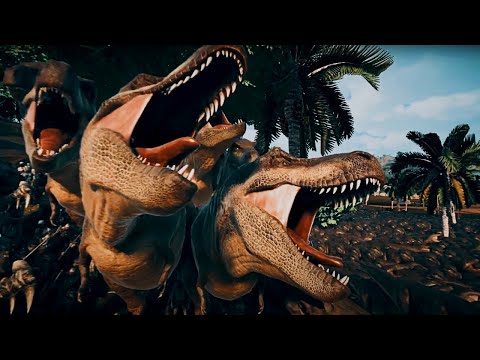 Ancient Warriors Defend City Against A T-REX Army Ultimate Epic Battle Simulator 2