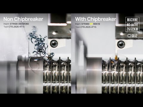 Improved chip evacuation with 3D chipbreaker optimized for profiling #cnc #machine #engineering