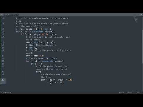 Leetcode 149 Max Points On A Line In Python Python Leetcode Python Coding Tutorial Asmr