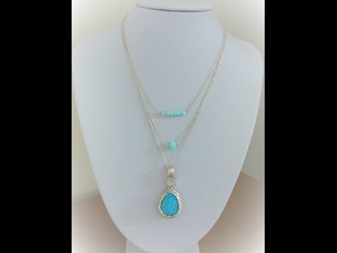 WOF JewelleryMaker LIVE 23 06 16 8AM   Tri Necklace Turquoise & Opals