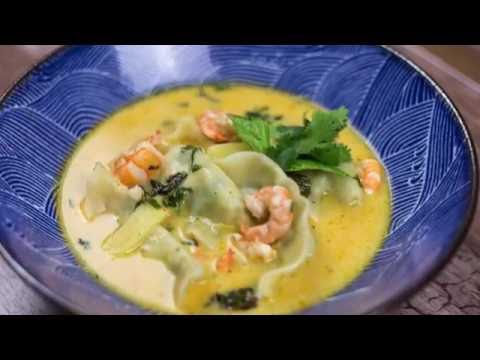 Thai style dumpling soup