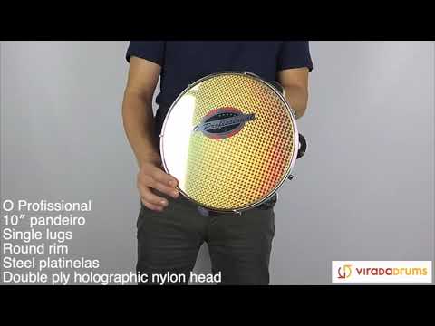 O Profissional 10” Pandeiro - Double Ply Nylon Head, Single Lugs - ViradaDrums.com