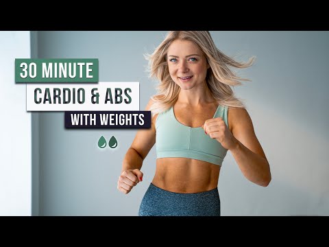 Day 20 - 30 MIN CARDIO & ABS HIIT WORKOUT  - With Weights, Full Body, No Repeat