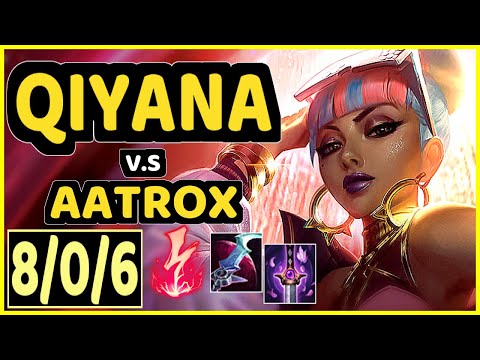 QIYANA vs AATROX - 8/0/6 KDA TOP GAMEPLAY - EUW Ranked GRANDMASTER