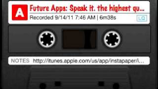 Future Apps: Speak it. the highest quality text to speech App iPhone and iPod Touch video