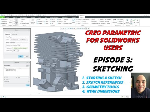 Creo Parametric for SolidWorks Users - Episode 3 - Sketching (Part 1)