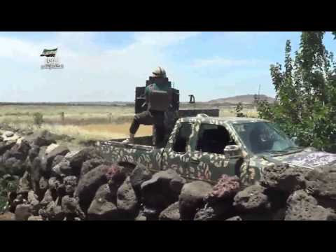 استهداف الرتل الذي يحاول إقتحام مدينة نوى من تل جموع بواسطة رشاش 12.5 من قبل لواء بني أمية