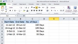 How To Calculate Number Of Days In Excel