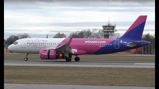 4K | A320-271neo - Wizz Air Malta (with Zorro Mask) approaching EDJA-Memmingen Airport | 12.2023