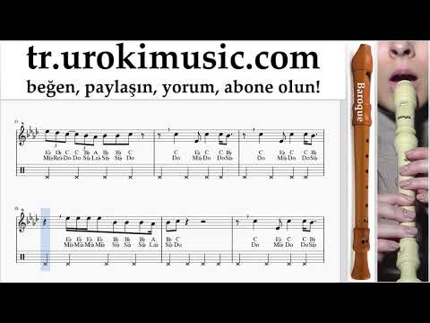 Blok flüt dersleri (B.) Ariana Grande - Breathin Notalar Eğitim um-ih723