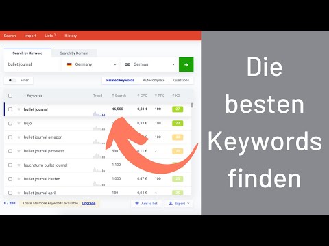 Keyword-Recherche mit dem KWfinder: So geht's