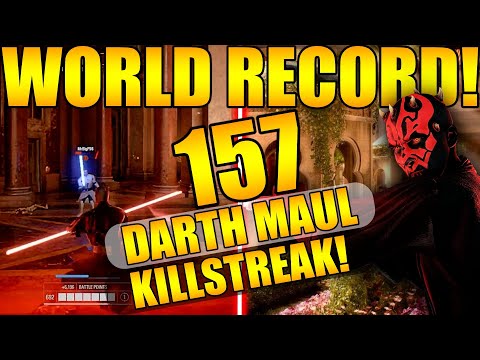 (World Record) 157 Darth Maul Gameplay/Killstreak - Star Wars Battlefront 2