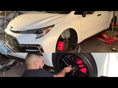HOW TO PAINT BRAKE CALIPERS HOT PINK! (BRIGHT!!) MY SISTERS Toyota Corolla Apex