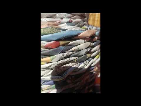 How to make recycled newspaper basket by weaving newspaper straws