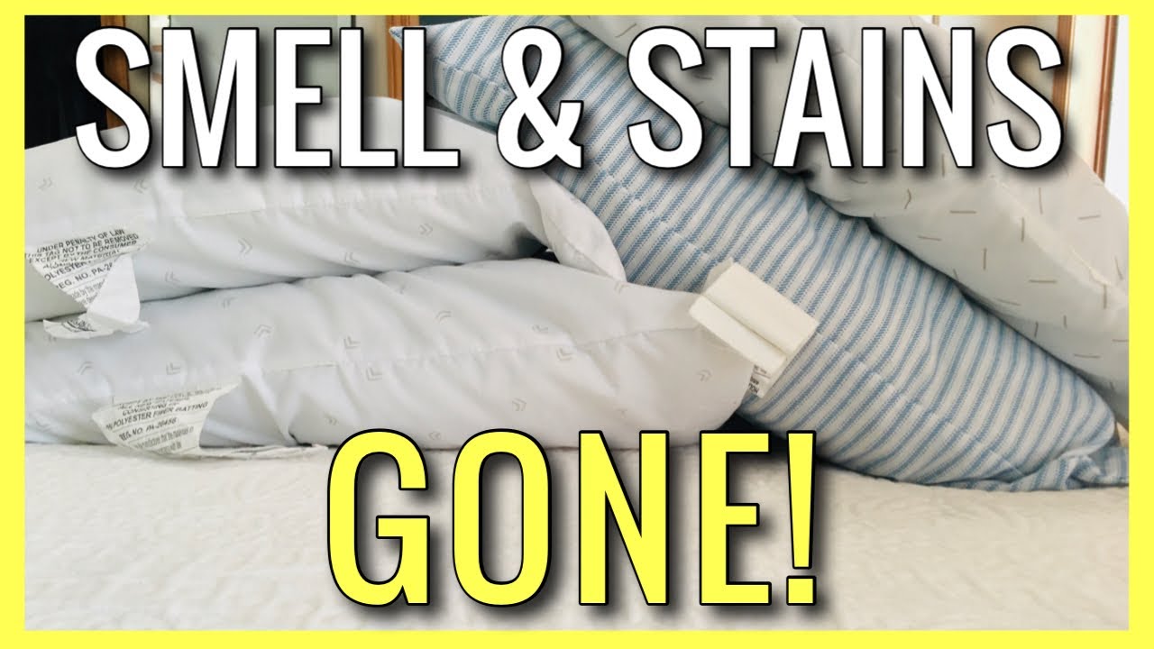How to Wash PILLOWS & Remove Stains WITHOUT A WASHING MACHINE!! (Cleaning Hacks) | Andrea Jean - YouTube