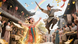 Lucky tot knocks villain out, takes family bad luck, saves the troubled family!