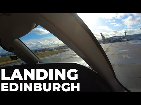 Cessna Citation CJ4 Cockpit Landing Edinburgh, Runway 24 (4K)