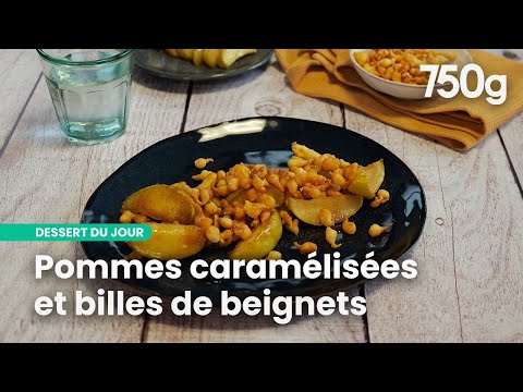 Caramelized Apples with Donut Bubbles