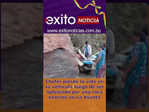 Chofer pierde la vida en su vehículo luego de ser aplastado por una roca enorme en La Asunta