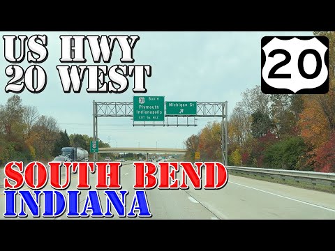 US 20 West - Elkhart to South Bend - Indiana - 4K Highway Drive