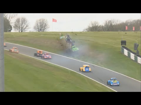 UK National Legends Cars Championship 2023. R5 Cadwell Park. Huge Crash Flips