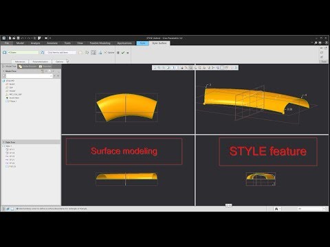 Creo surface modelling: Style feature or Introduction to ISDX