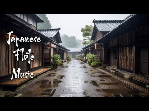 The Sound of Rain in a Samurai Village - Japanese Flute Music For Soothing, Meditation, Healing